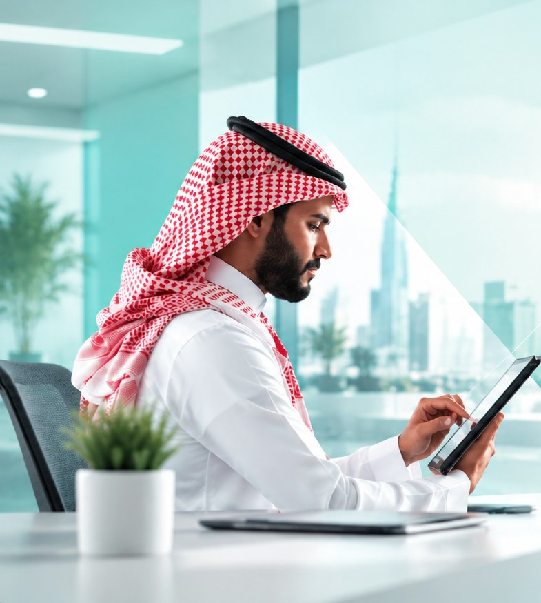 مستشار من تالنت إن يراجع بيانات على جهازه اللوحي